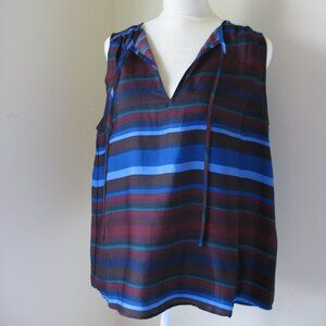 Banana Republic Factory S shirt stripe striped burgundy blue shell tank …